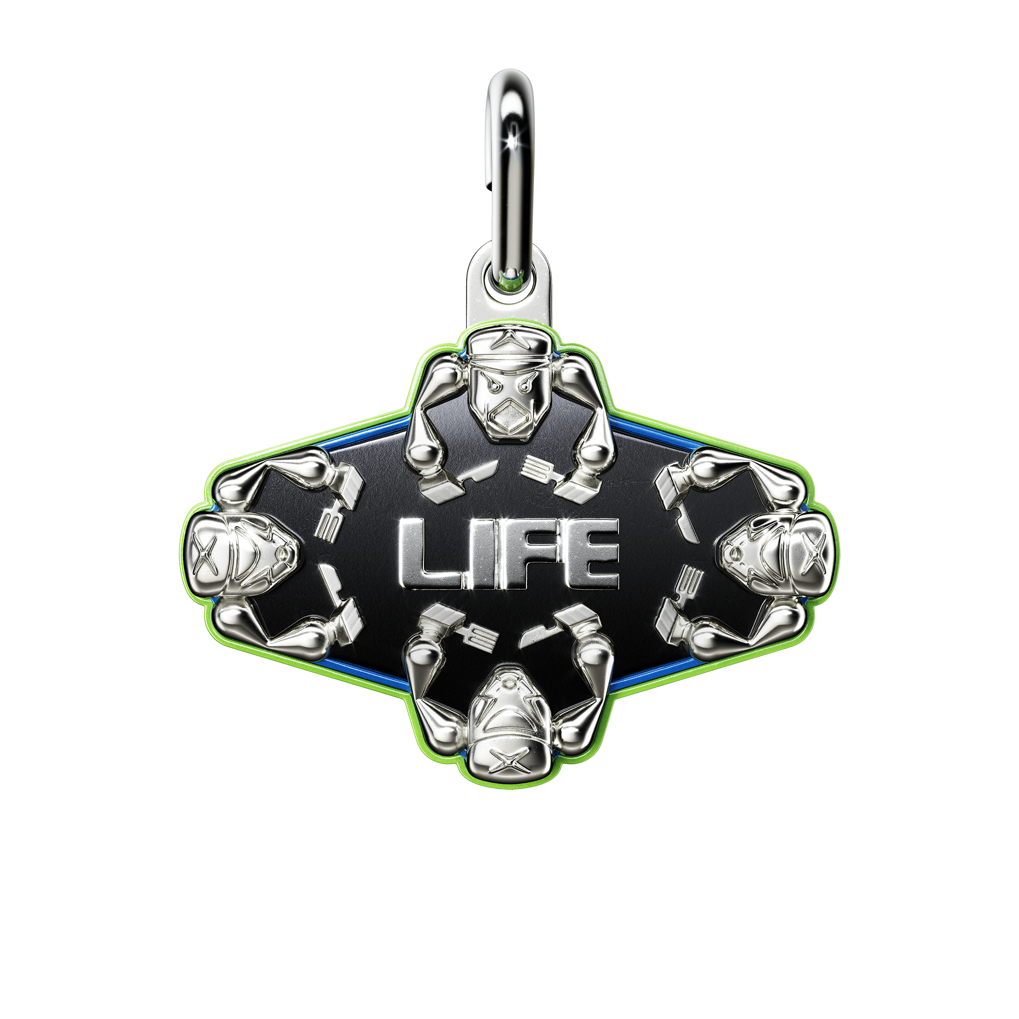 A detail of Life Pendant in Black